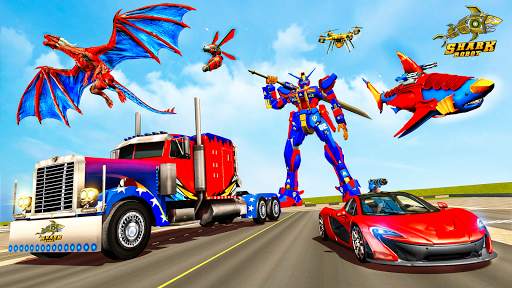 Police Shark Robot Car Game screenshot 7