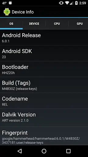 Device Info screenshot 1