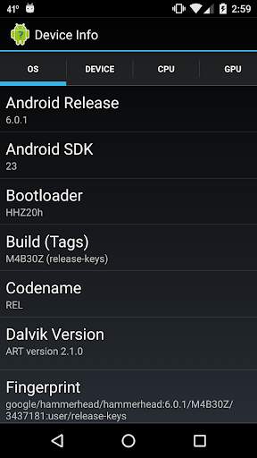 Device Info screenshot 1