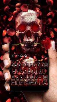 Red Rose Skull Keyboard Theme 1 تصوير الشاشة