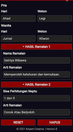 Kalkulator Weton Jawa Lengkap screenshot 4