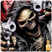 Death Skull Gun zipper lock screen icon