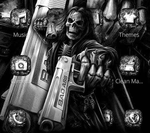 Black Skull Gun Fire Theme screenshot 1