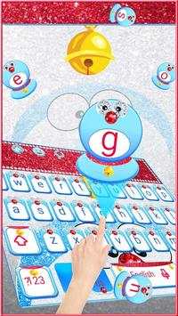 Blue Glitter Cat Keyboard Theme. screenshot 2