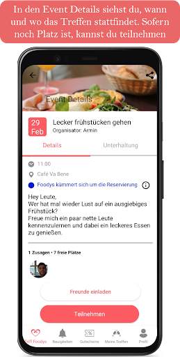 Foodys - Meet new people & Local restaurant deals screenshot 3
