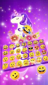 Purple Galaxy Unicorn Keyboard Theme screenshot 2