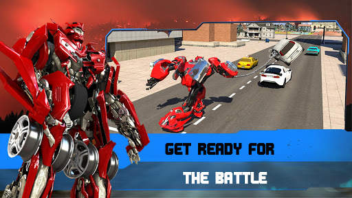 Flying Robot Car Simulator: Real Rope hero game screenshot 3
