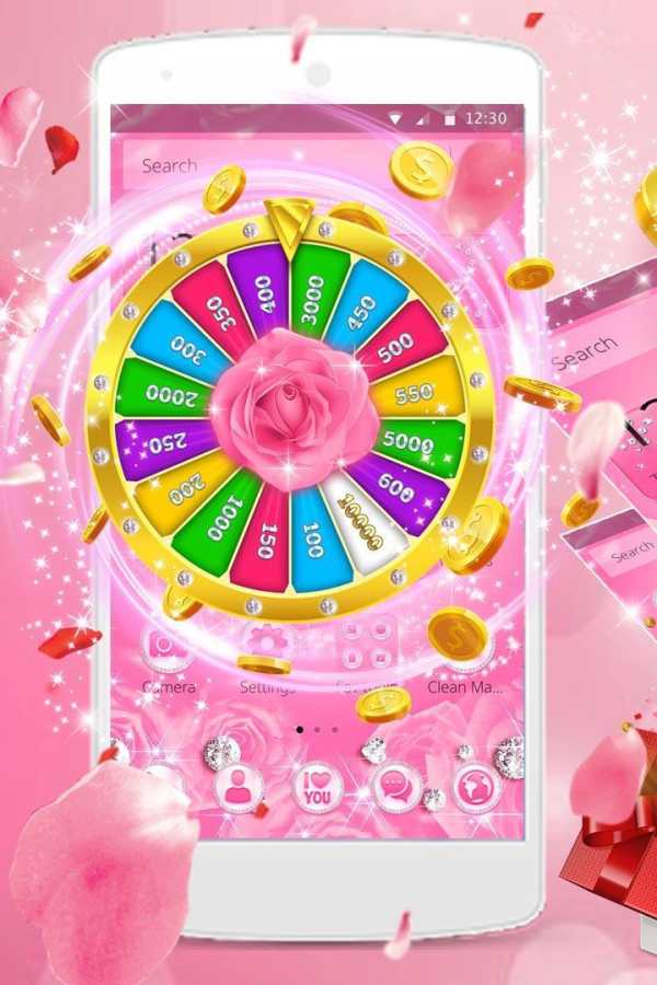 Glitter Diamond Rose Launcher screenshot 1