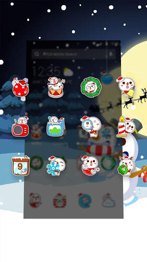 Merry Christmas Cute Snowman-APUS Launcher theme screenshot 3