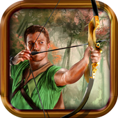hunting birds arrow bow shoot icon