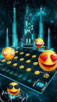 3D Space Galaxy City Keyboard Theme screenshot 3