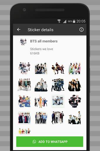 BTS K-pop Stickers For WhatsApp-WAstickerApps screenshot 8