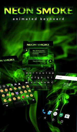 Neon Smoke Animated Keyboard   Live Wallpaper screenshot 1