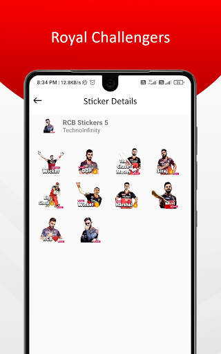 RCB Stickers & Animated Stickers for WhatsApp screenshot 4