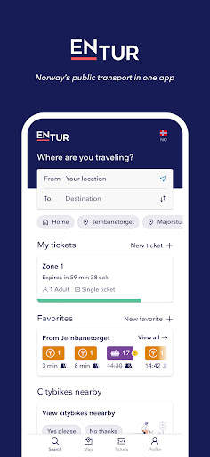 Entur - Journey Planner screenshot 1