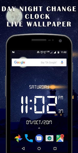 Day night changing clock live wallpaper screenshot 6