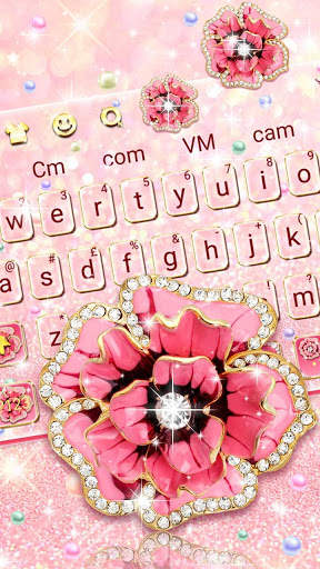 Pink Glitter Flower Keyboard screenshot 2