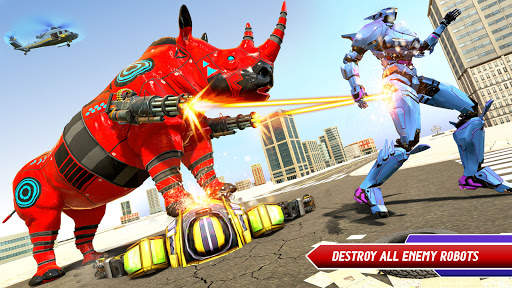 Monster Truck Robot Wars Games Rhino Robot Game screenshot 3