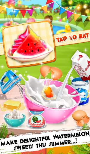 Yummy Watermelon Ice Candy - Slice & Cupcake Game screenshot 7
