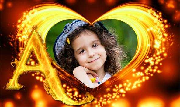 Fire Text Photo Frame App screenshot 1