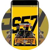 Domineering sports racing car theme logo