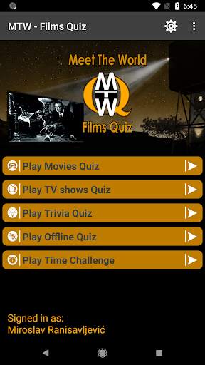 MTW - Films quiz screenshot 1