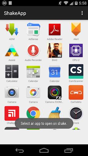 Shake and Open App screenshot 1