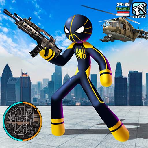Neon Spider Stickman Rope Hero City Gangstar Crime 1.0