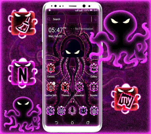 Purple Octopus Launcher Theme screenshot 1