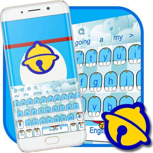 Blue cat kitty keyboard 10001002