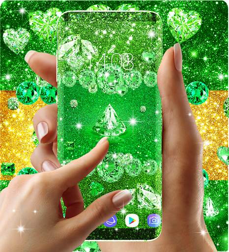Green diamond shiny wallpapers screenshot 4