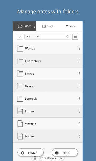FolderStory - Write novel, Create World screenshot 5