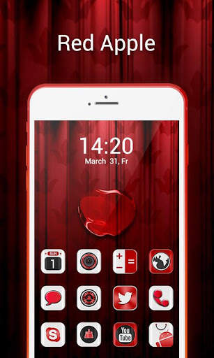 Red apple GO Launcher Theme screenshot 1
