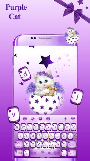 Purple Cat Keyboard Theme screenshot 4