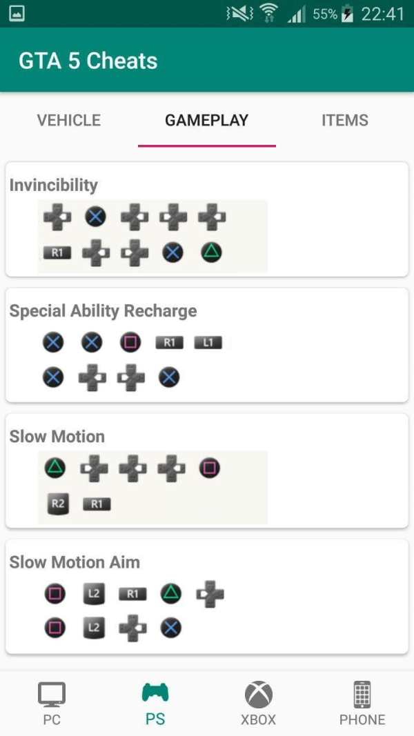 Cheats for GTA 5 screenshot 2