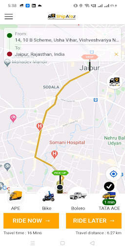 Shipatoz-Hire Mini Trucks,bikes to Deliver Goods. स्क्रीनशॉट 4