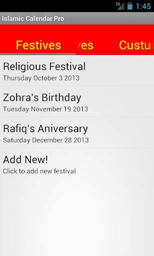 Custom Islamic Calendar screenshot 5
