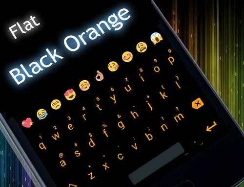 Flat BlackOrang Emoji Keyboard 6 تصوير الشاشة
