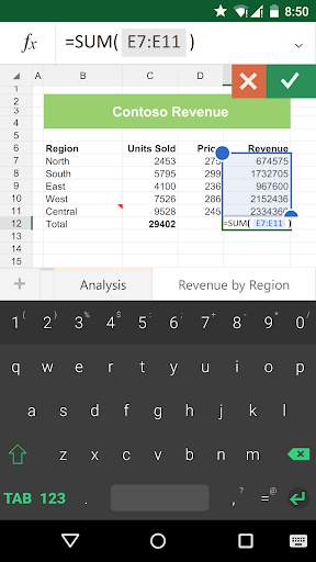 Keyboard for Excel скриншот 3