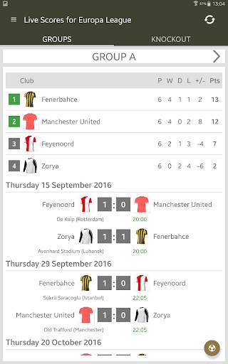 Live Scores for Europa League screenshot 12