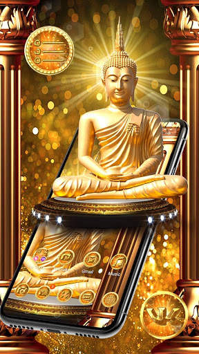 Golden 3D Buddha Parallax Theme🌹 screenshot 4