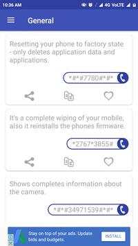 All Device and Network USSD Code for all country 1 تصوير الشاشة