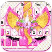 Pink Glisten Unicorn Cat Keyboard Theme logo