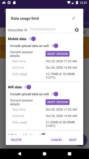 IDM Mobile data usage limit plugin screenshot 1