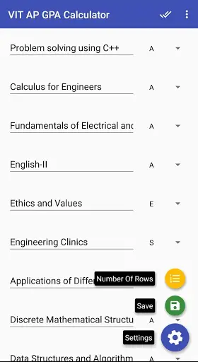Vit AP GPA Calculator screenshot 2