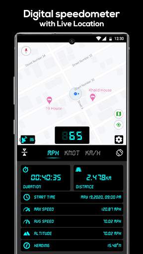 GPS Speedometer-Digital and live Map tracking ,HUD screenshot 4