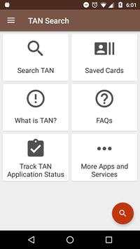 TAN Search, Application Status screenshot 1