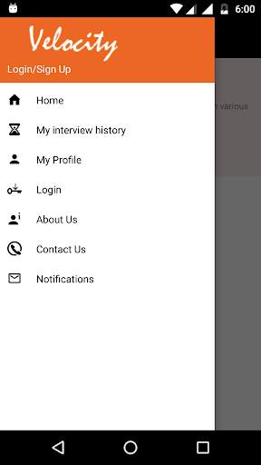 Velocity Interview App screenshot 1