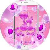 Purple Pink Lovely Cat Theme