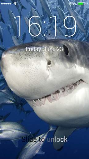 Great White Sharks Slide To Unlock Lock Screen screenshot 2